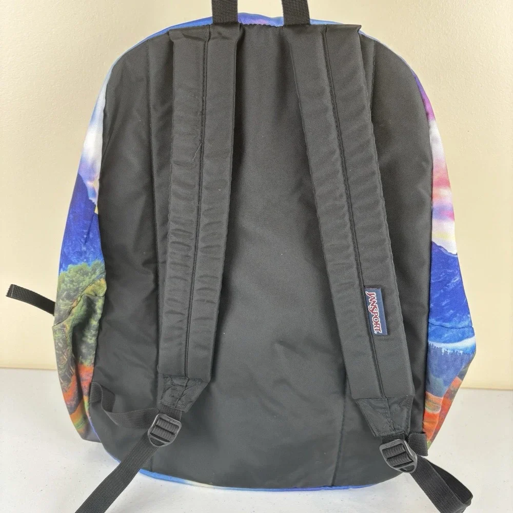 Jansport High Stakes Backpack Landscape Print Scenic Outdoor Lightweight